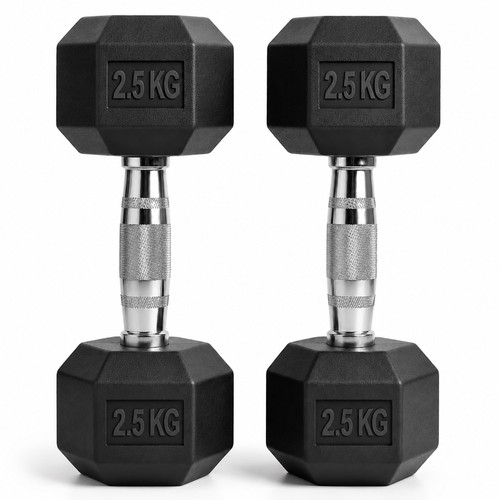 Hex dumbbells set - dumbbells, 2.5kg-5kg