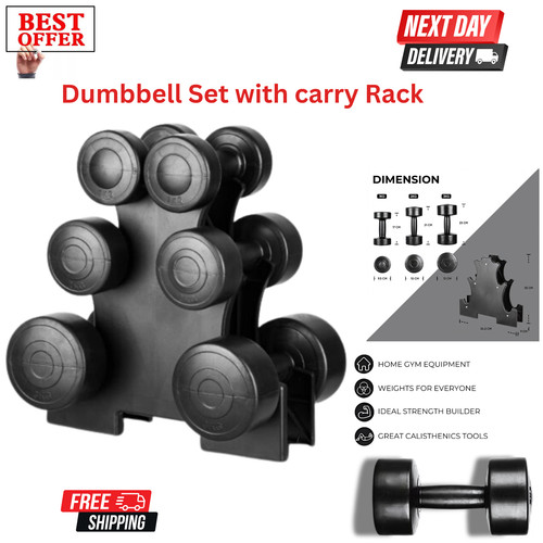 Dumbbell set with - set, rack