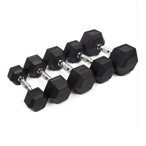 Hex dumbbells pairs rubber - hex,