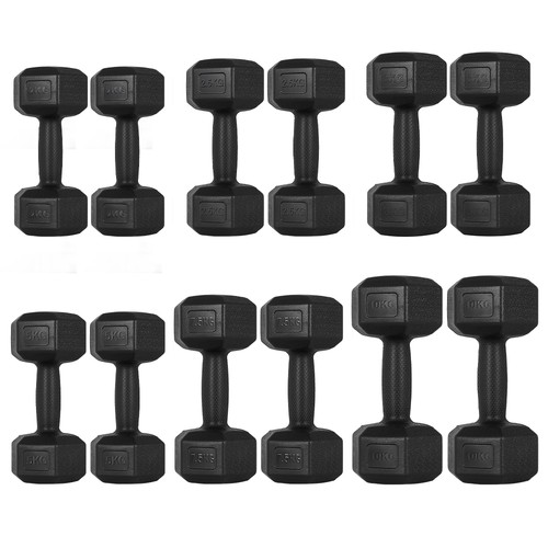 Hex dumbbells pairs rubber - hex,